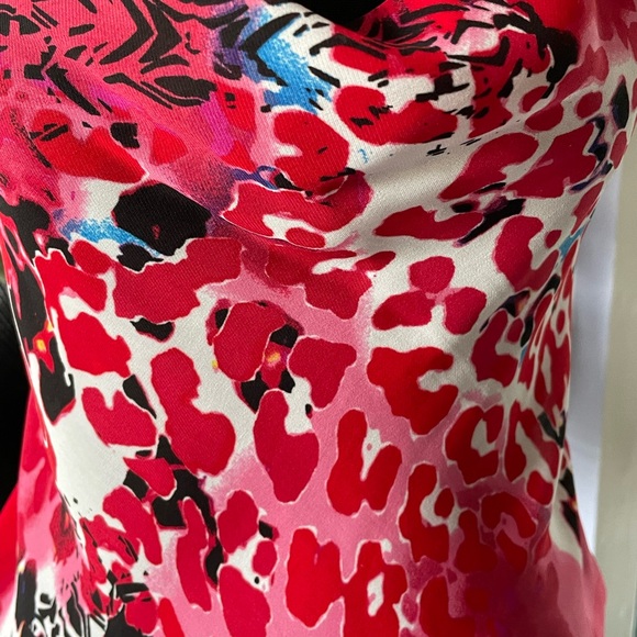 Bebe Women's Abstract Leopard Print Colorful Tank Top Size Small - Picture 3 of 8